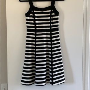 Striped fit and flare dress